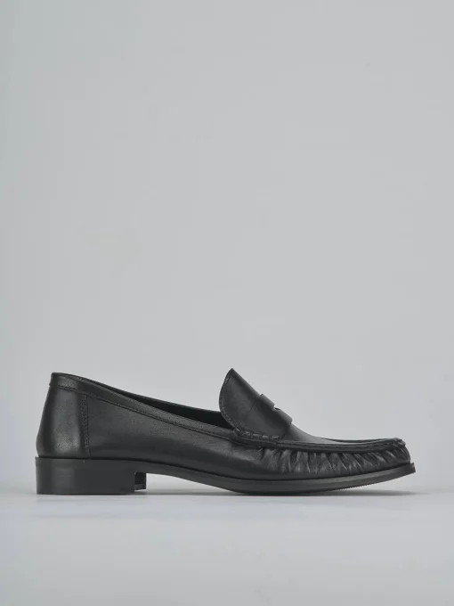 Mocassini tacco 1cm pelle nero