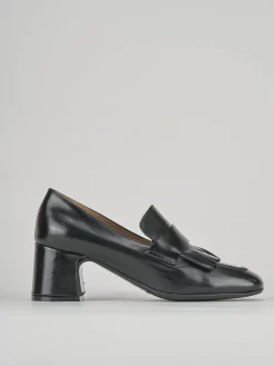 Mocassini tacco 5cm pelle nero