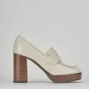Mocassini tacco 9cm pelle bianco