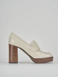 Mocassini tacco 9cm pelle bianco