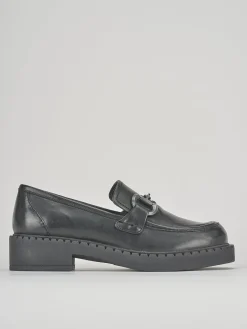 Mocassini tacco 3cm pelle nero