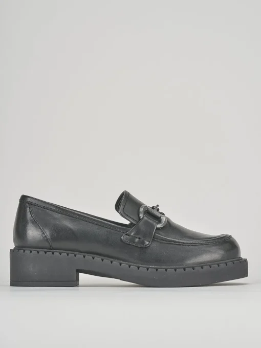 Mocassini tacco 3cm pelle nero