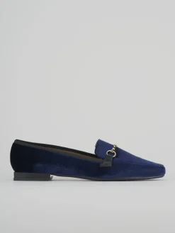 Mocassini tacco 1cm pelle blu