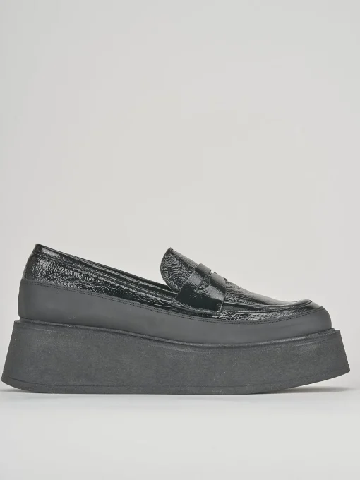 Mocassini tacco 3cm pelle nero
