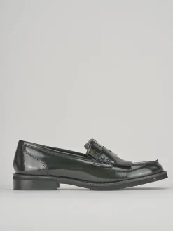 Mocassini tacco 3cm pelle verde