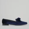 Mocassini tacco 1cm pelle blu