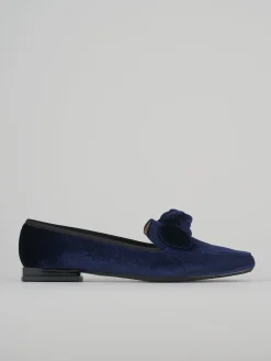 Mocassini tacco 1cm pelle blu