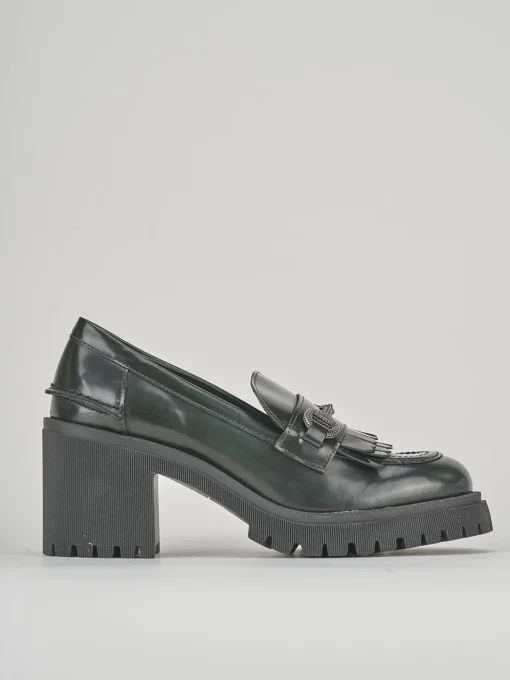 Mocassini tacco 9cm pelle verde