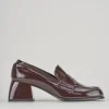 Mocassini tacco 4cm pelle bordo'