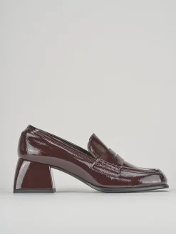 Mocassini tacco 4cm pelle bordo'