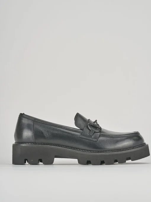 Mocassini tacco 2cm pelle nero