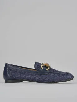 Mocassini tacco 1cm pelle blu