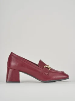Mocassini tacco 6cm pelle bordo'