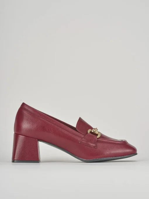 Mocassini tacco 6cm pelle bordo'