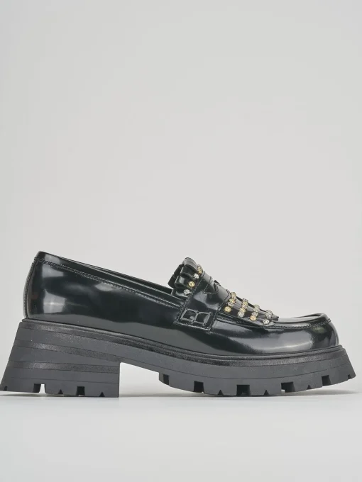Mocassini tacco 2cm pelle nero