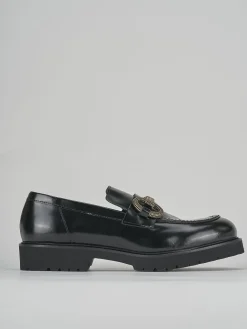 Mocassini tacco 2cm pelle nero