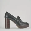 Mocassini tacco 9cm pelle nero
