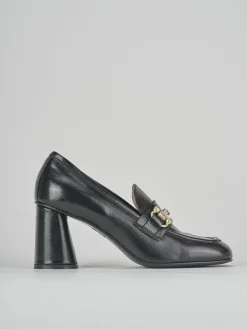 Mocassini tacco 5cm pelle nero