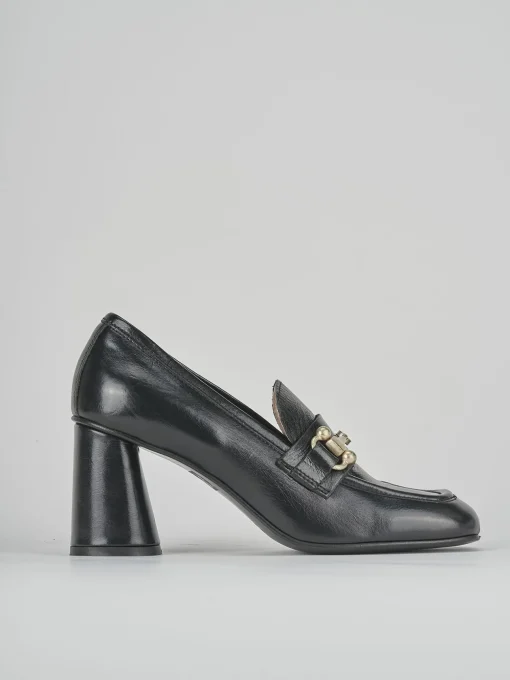 Mocassini tacco 5cm pelle nero