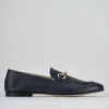 Mocassini tacco 1cm pelle blu