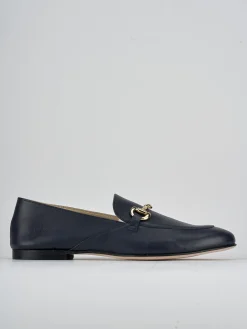 Mocassini tacco 1cm pelle blu