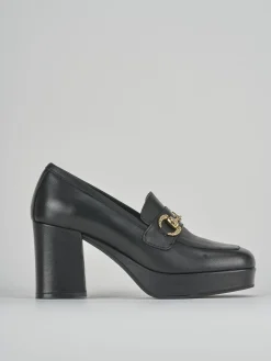 Mocassini tacco 7cm pelle nero
