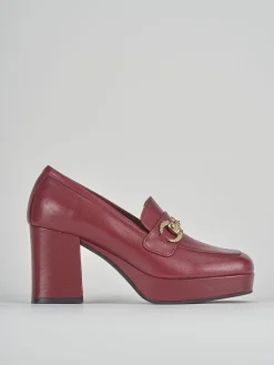 Mocassini tacco 7cm pelle bordo'