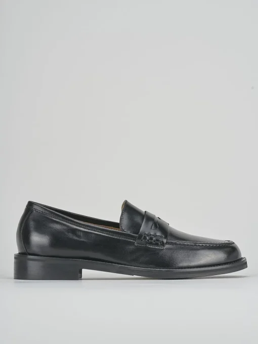 Mocassini tacco 1cm pelle nero