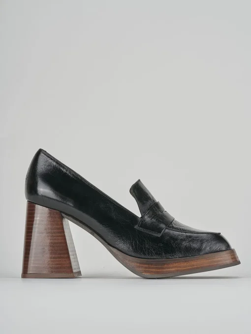 Mocassini tacco 9cm pelle nero