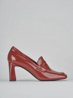 Mocassini tacco 6cm pelle rosso