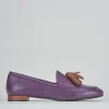 Mocassini tacco 1cm pelle viola