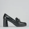Mocassini tacco 7cm pelle nero