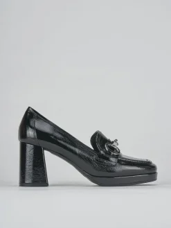Mocassini tacco 7cm pelle nero
