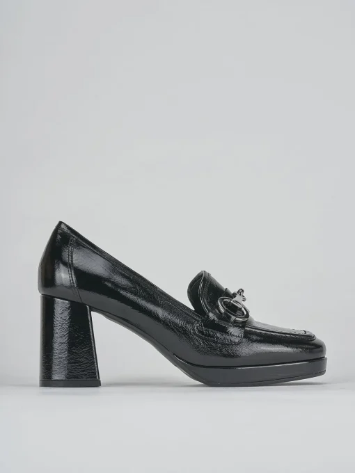 Mocassini tacco 7cm pelle nero