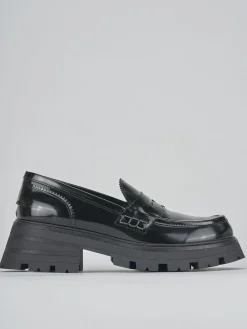 Mocassini tacco 3cm pelle nero