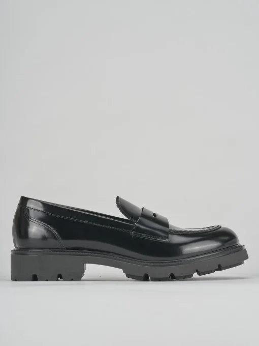 Mocassini tacco 2cm pelle nero