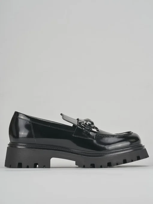 Mocassini tacco 3cm pelle nero
