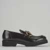 Mocassini tacco 2cm pelle bordo'