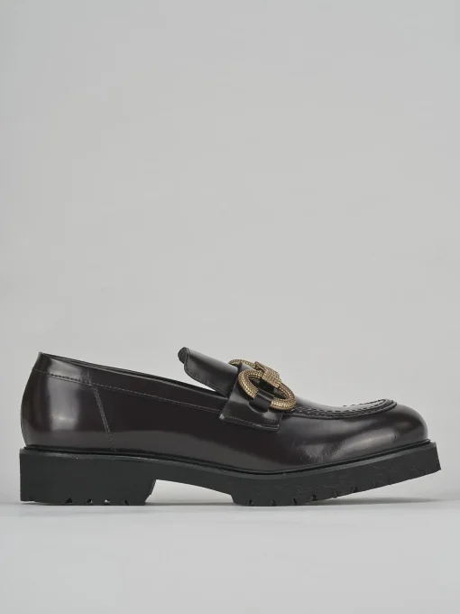 Mocassini tacco 2cm pelle bordo'