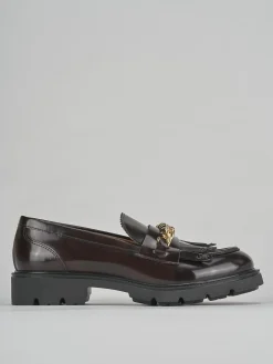 Mocassini tacco 3cm pelle testa