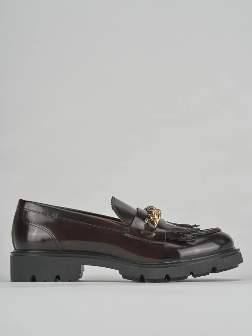 Mocassini tacco 3cm pelle testa