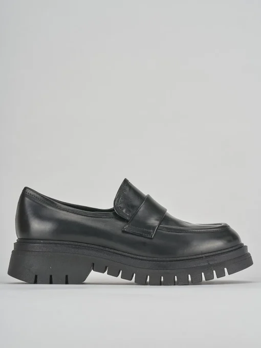 Mocassini tacco 2cm pelle nero