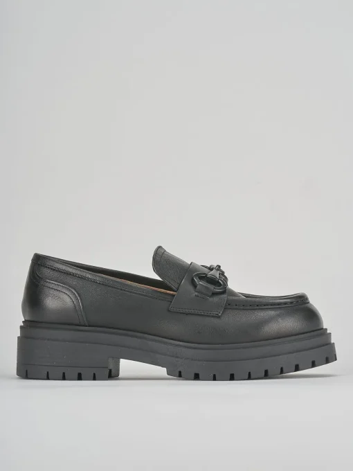 Mocassini tacco 2cm pelle nero