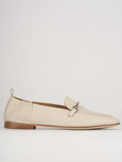 Mocassini tacco 1cm pelle beige