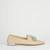 Mocassini tacco 1cm pelle beige