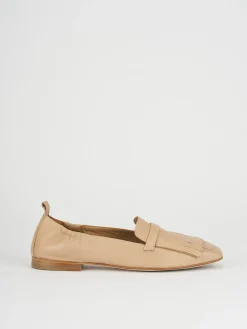 Mocassini tacco 1cm pelle beige