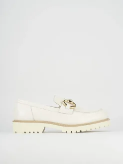 Mocassini tacco 2cm pelle bianco