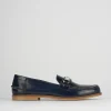 Mocassini tacco 2cm pelle blu