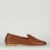 Mocassini tacco 1cm pelle marrone