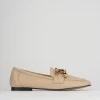 Mocassini tacco 1cm pelle beige